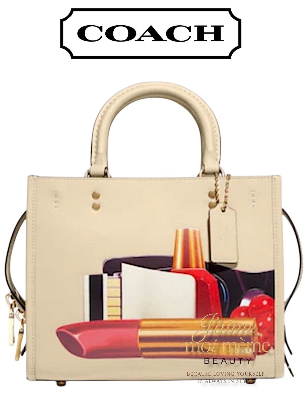 RETAIL Coach Cream Smooth Leather Rogue 25 X Tom Wesselmann  Cosmetics Print - Picture 2 of 16
